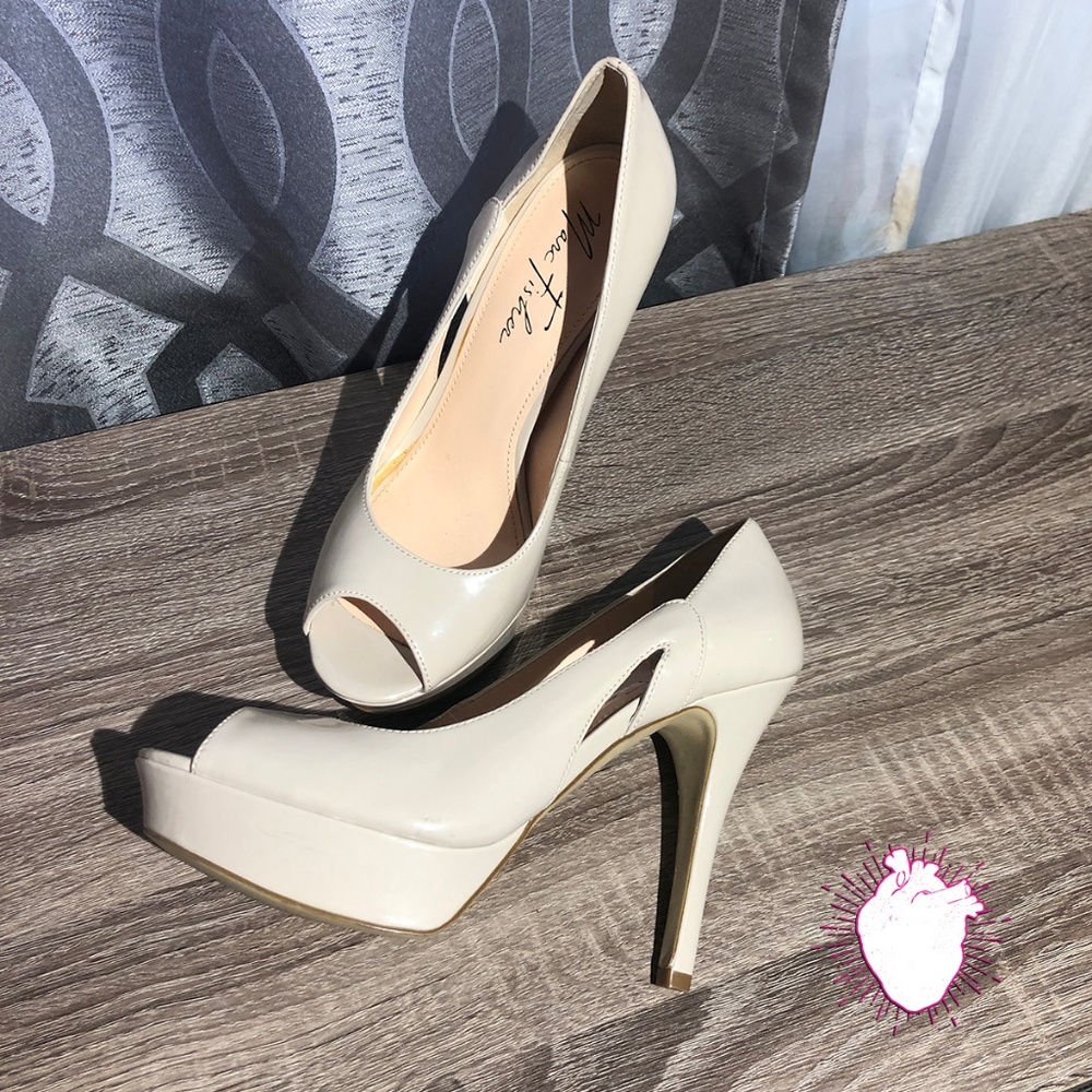 Marc Fisher Open Toe Nude Platform Pumps